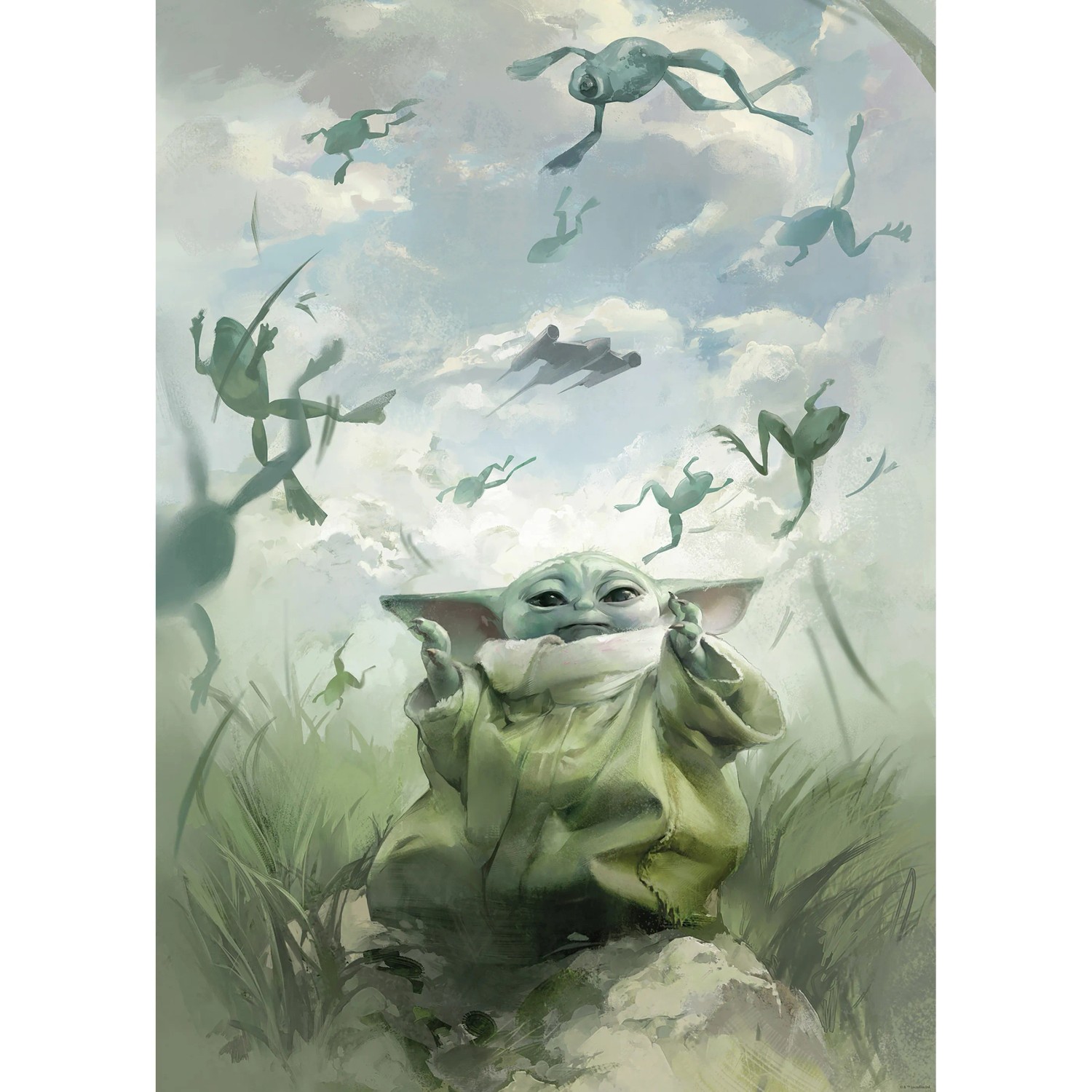 E-shop Komar Plagát Star Wars Mandalorian Grogu Frogs 50 x 70 cm