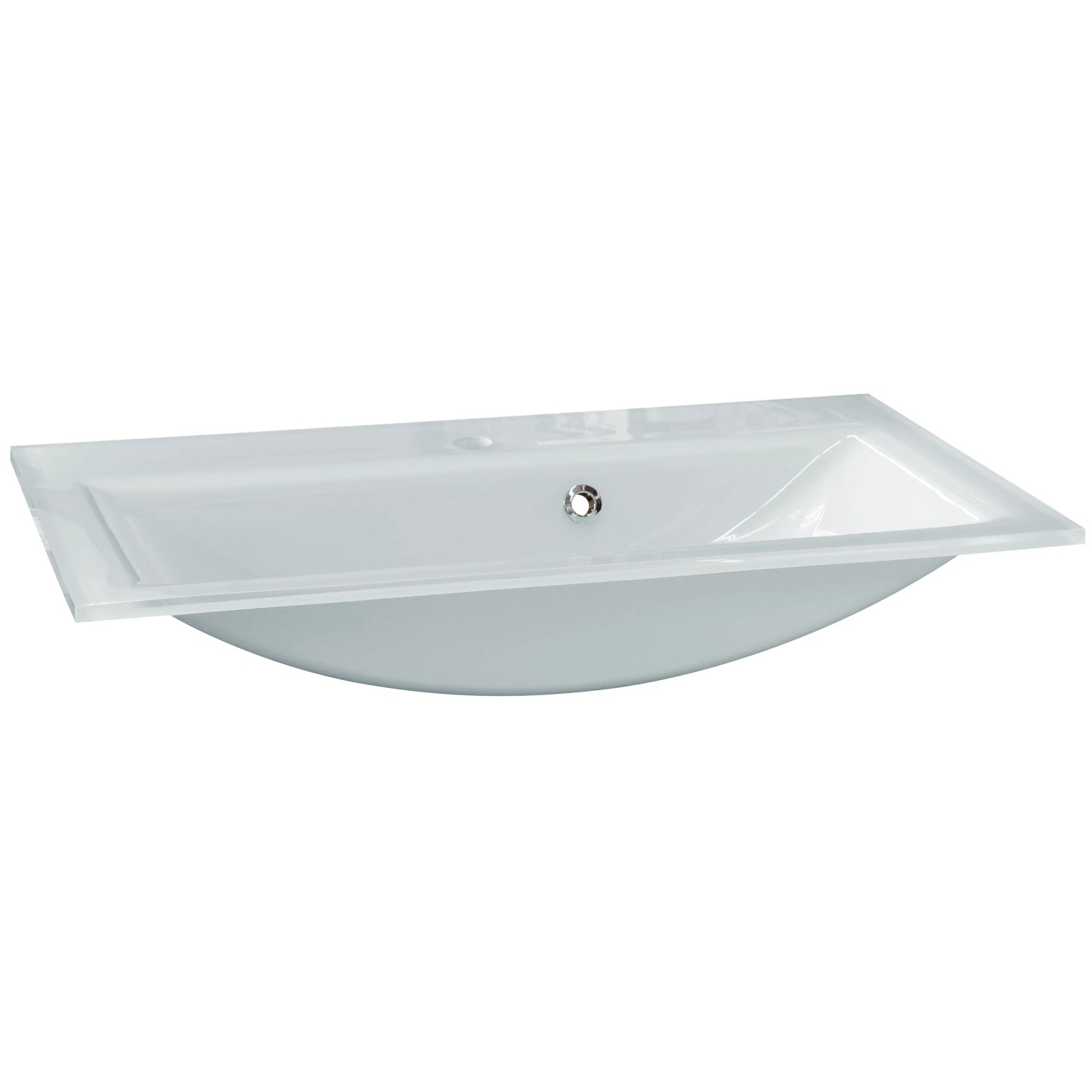 E-shop Fackelmann Sklenené umývadlo LUNA biele 800 x 143 x 501 mm
