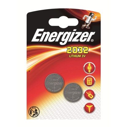 Energizer Lítiová gombíková batéria CR 2032, 2 ks