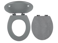 Ferro WC sedátko WC/SOFTSTONE2, MDF, kovové závesy, tmavý betón, oválne