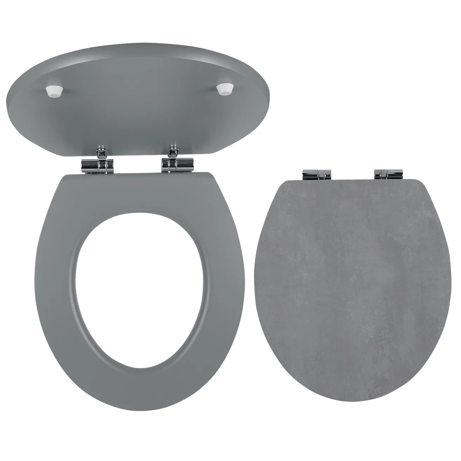 E-shop Ferro WC sedátko WC/SOFTSTONE2, MDF, kovové závesy, tmavý betón, oválne