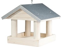 Vtáčie krmítko, borovicové drevo/zinok, biela, 26 x 26 x 24 cm