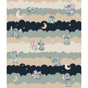 Farebná fototapeta Komar s motívom Disney Lilo a Stitch v oblakoch do detských izieb.