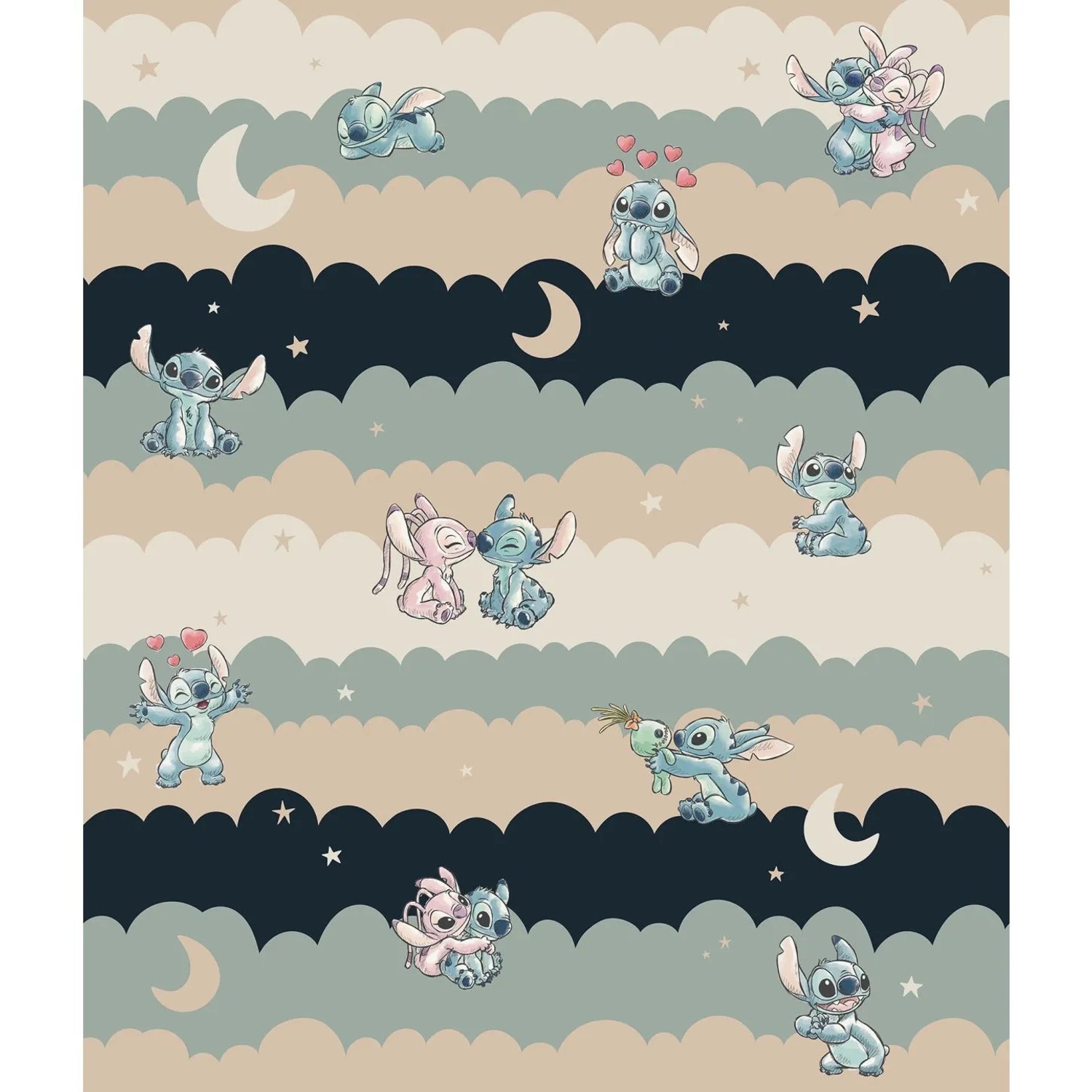 E-shop Komar Vinylová fototapeta Disney Lilo & Stitch Cozy Clouds 212 x 250 cm
