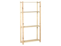 OBI Drevený regál pivničný so 4 policami, prírodný, 170 x 80 x 30 cm