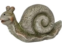 Záhradná soška slimák, hnedá, 8 x 6 x 16 cm