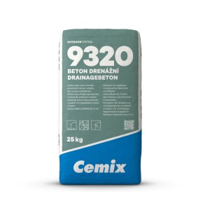 Vrece drenážneho betónu Cemix, 25 kg, vhodný pre prírodný kameň a dlažbu.