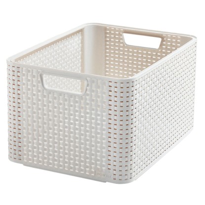 Curver Úložný box Rattan krémový 230 x 326 x 436 mm