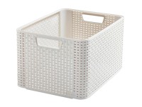 Curver Úložný box Rattan krémový 230 x 326 x 436 mm