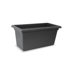 Obdĺžnikový, antracitový kvetináč pre záhradu alebo balkón.