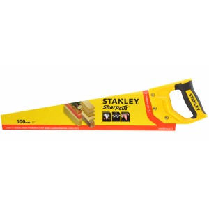 Ručná píla Stanley SharpCut, žltá/čierna, 500 mm. Univerzálna píla na drevo.