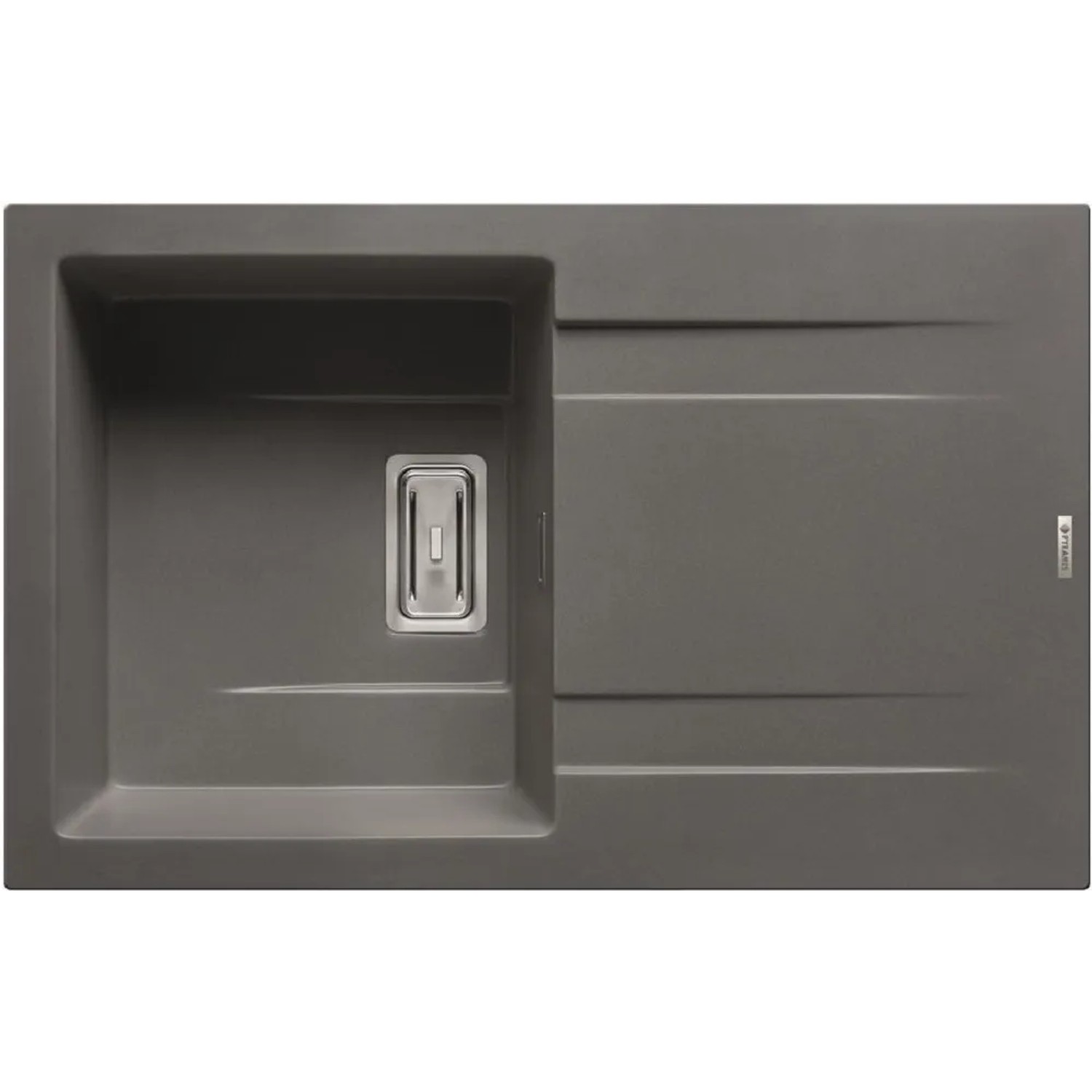 E-shop Pyramis Granitový drez s odkvapkávačom Kartesio 1B 1D, iron grey, 79 x 50 cm