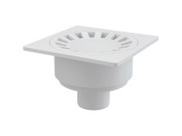 Alcadrain Podlahová vpusť 150 x 150 / 50 mm priama mriežka biela
