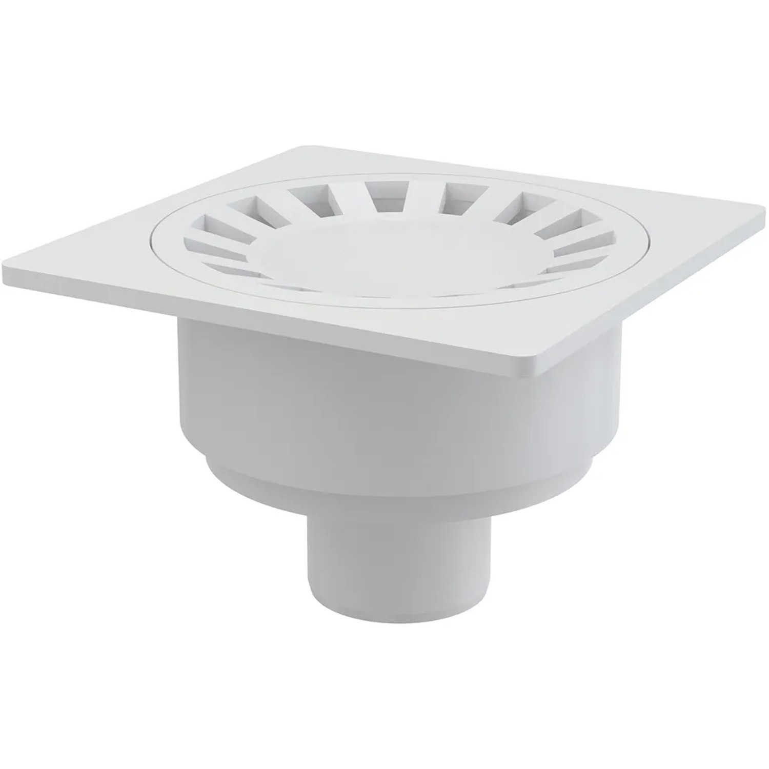 E-shop Alcadrain Podlahová vpusť 150 x 150 / 50 mm priama mriežka biela