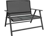 Skladacia záhradná lavica Vigo, sivá/čierna, 96 x 118 x 67 cm