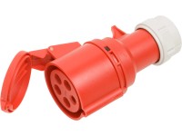 CEE zásuvka 5-pólová IP44, 32 A červená