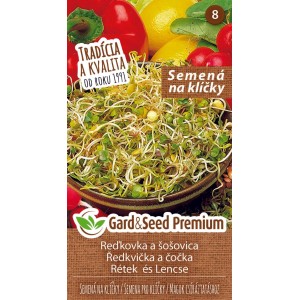 GardenSeed Premium Semienka na klíčky Reďkovka a šošovica