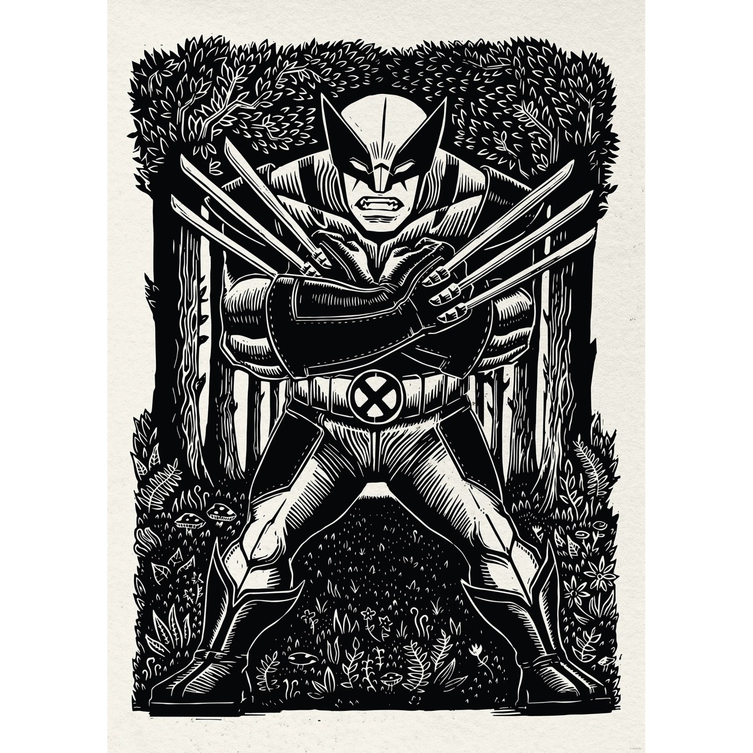 E-shop Komár Plagát Marvel Wolverine Lino-Cut 50 x 70 cm