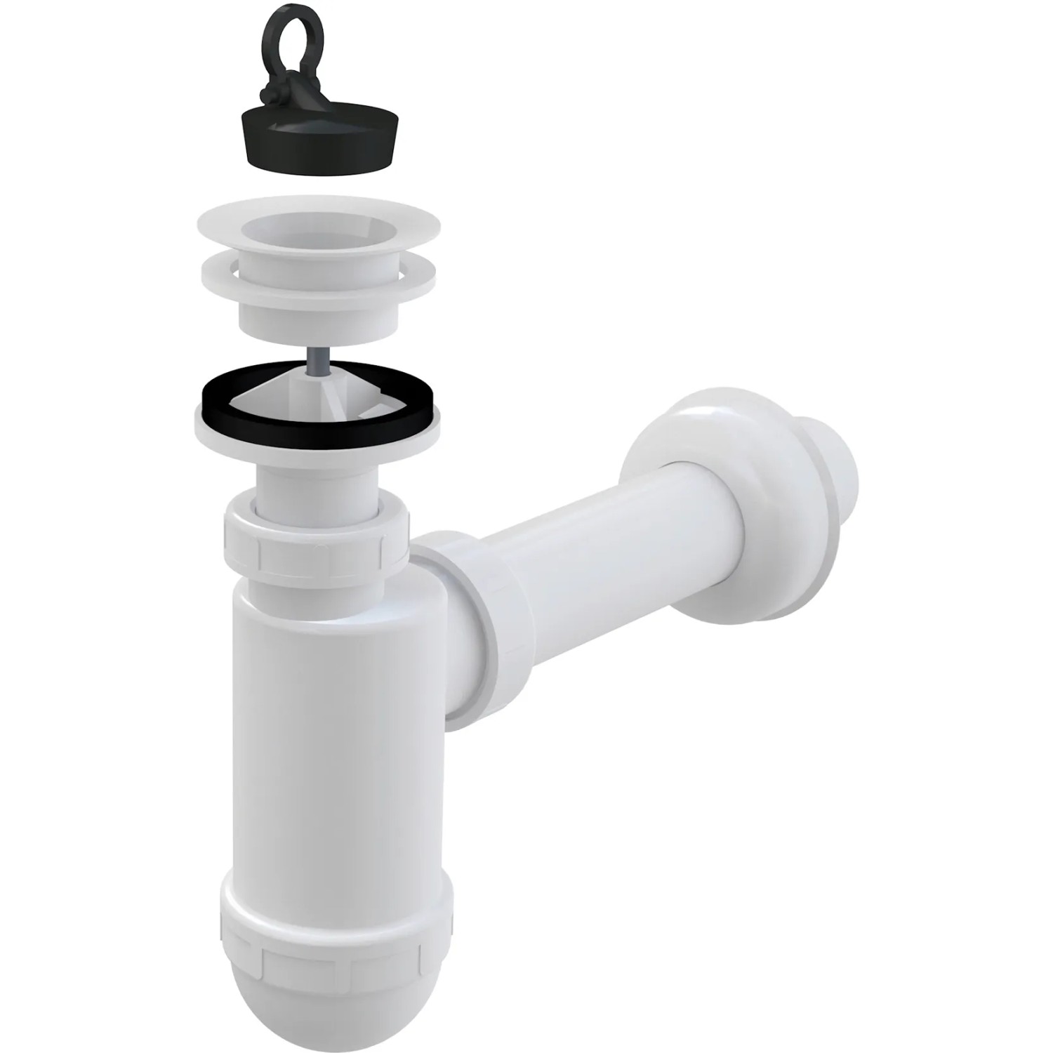 E-shop Alca Sifón umývadlový A42 s plast. mriežkou pr. 62 mm, DN 40, gumová zátka