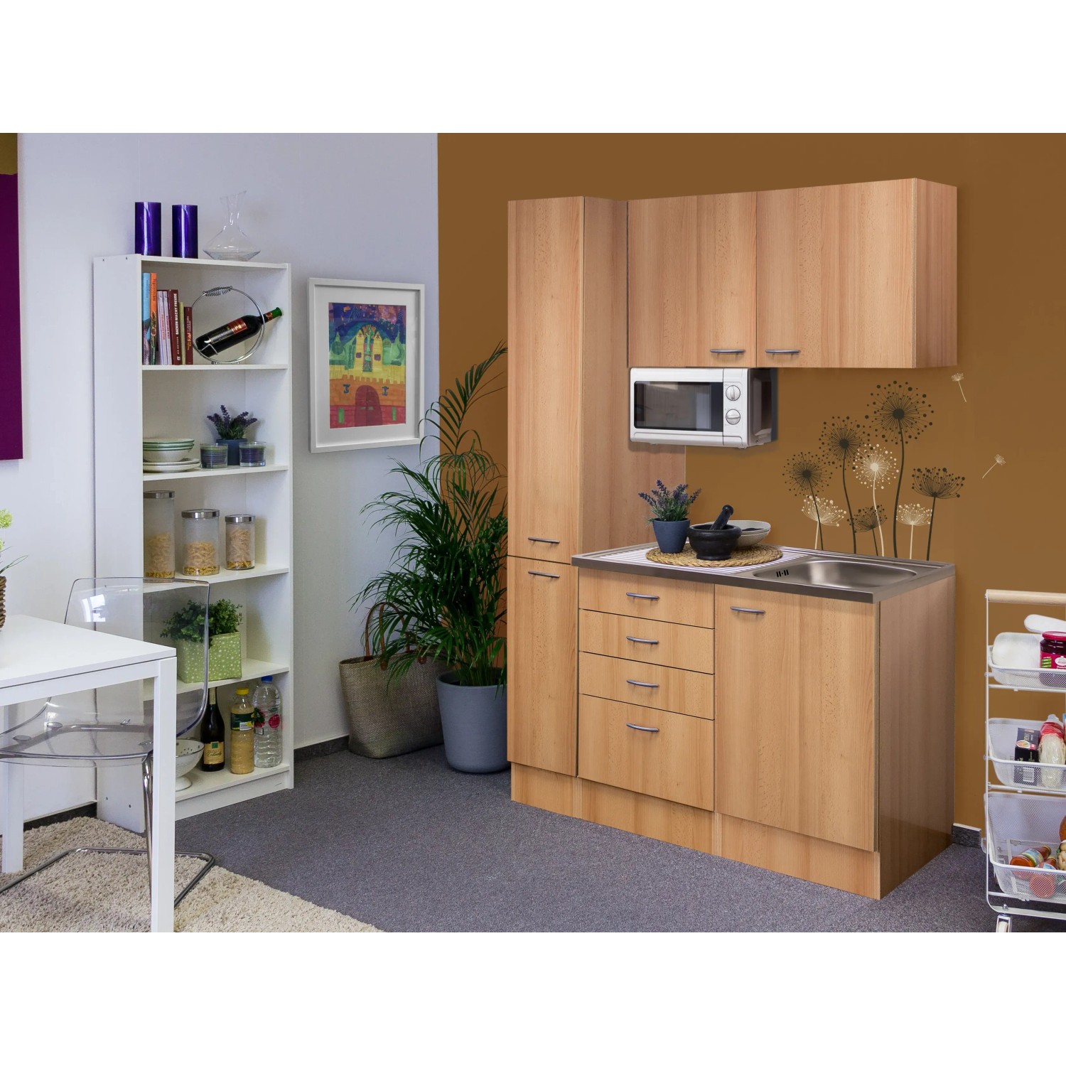 E-shop Flex-Well Kuchyňa Nano 130 cm/typ 2 - mikrovlnka