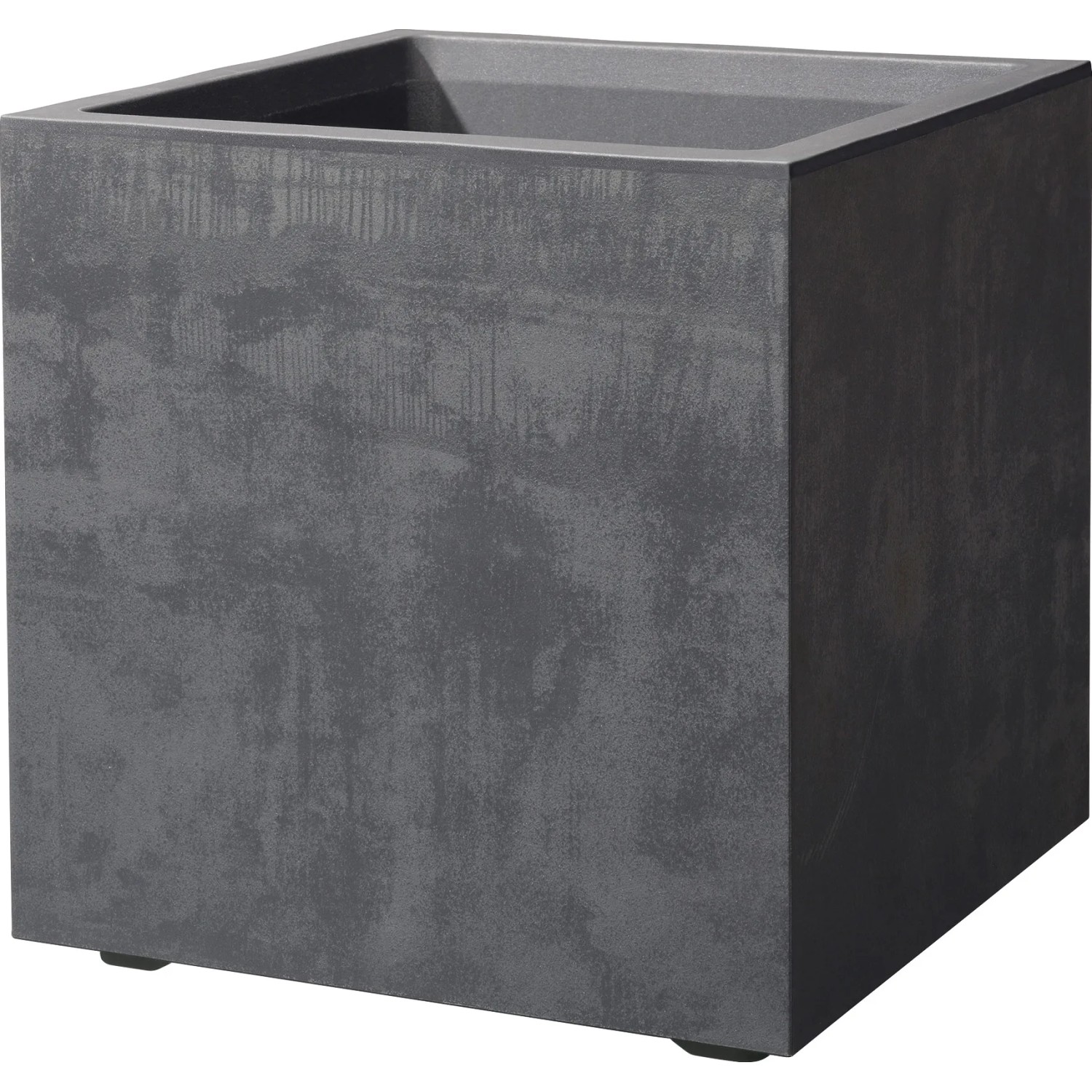 E-shop Deroma Kvetináč Millennium Cubo antracitový 39 x 39 x 39 cm