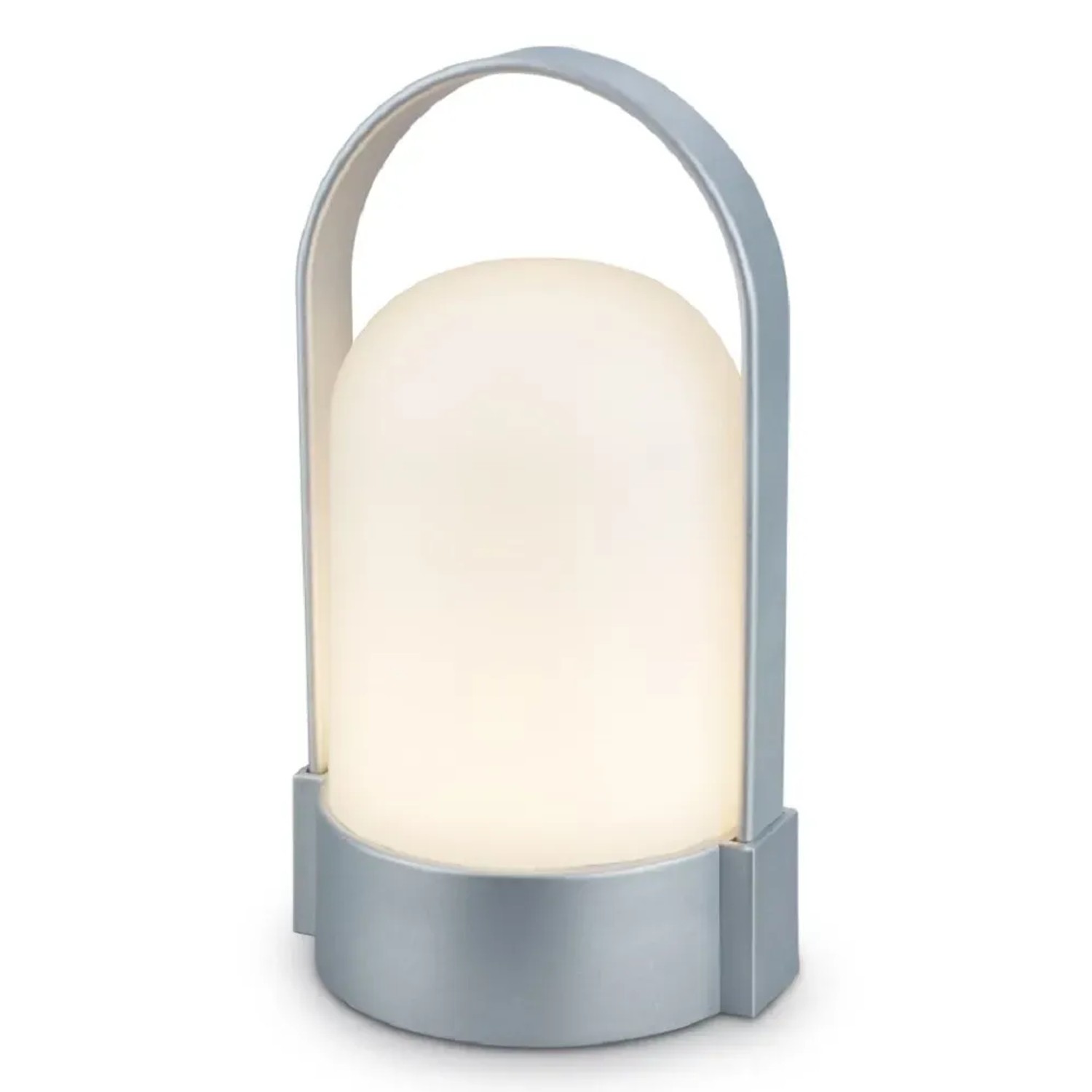E-shop BRILO Aku nabíjacia stolná lampa Asa chrómová matná 1W 50lm 3000K pr. 85 x 155mm