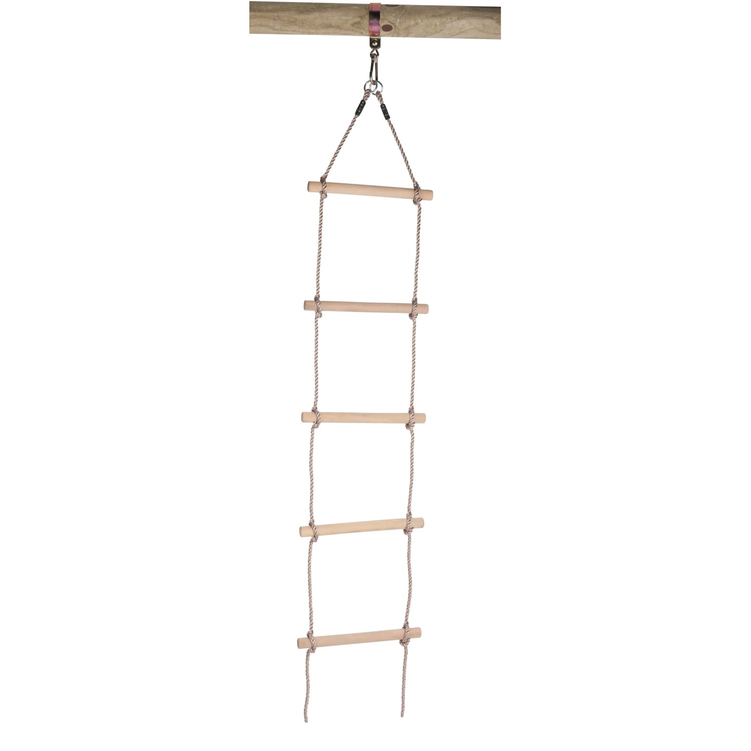 E-shop Swinging Povrazový rebrík s 5 drevenými priečkami, 190 cm