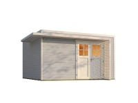 Weka Drevený záhradný domček Amberley 44mm V1, sivá-biela, 400 x 400 cm Weka Drevený záhradný domček Amberley 44mm V1, sivá-biela, 400 x 400 cm