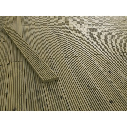 Terasová doska ryhovaná/čiastočne ryhovaná ihličnaté drevo zelená 28x145x2000 mm