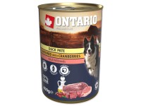 Ontario Konzerva pre psov Adult s kačacím paté a brusnicami 400 g