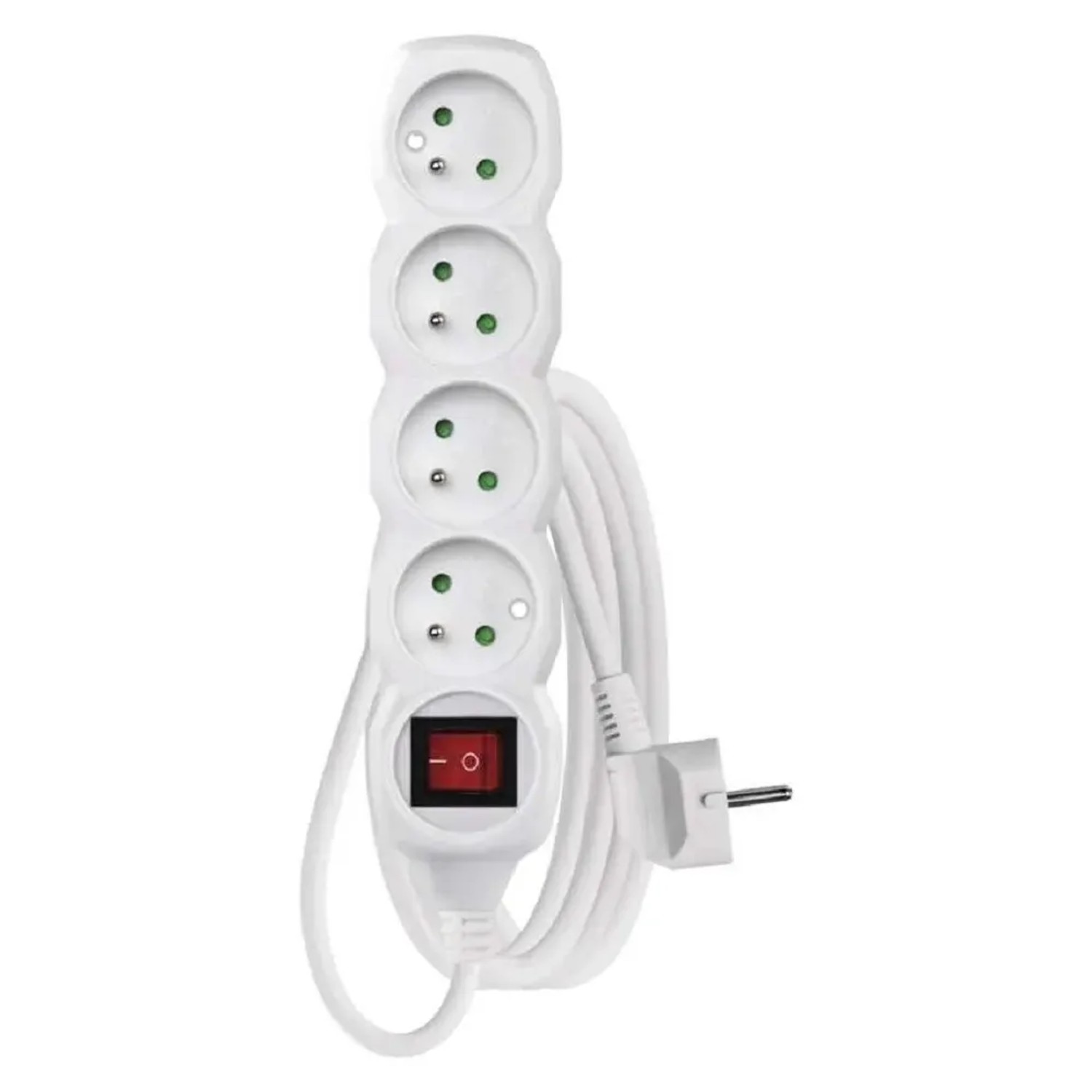 E-shop EMOS Predlžovací kábel s vypínačom biely, 4 zásuvky, max. 10 A/2300 W, 3 m