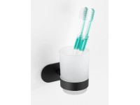 Wenko Turbo-Loc Nerezový držiak zubných kefiek Orea Black 10 x 9,5 x 10 cm Wenko Turbo-Loc Nerezový držiak zubných kefiek Orea Black 10 x 9,5 x 10 cm