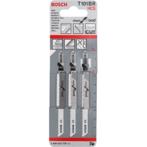 Pílové listy Bosch T 101 BR, 3 kusy, pre čisté rezy do dreva.