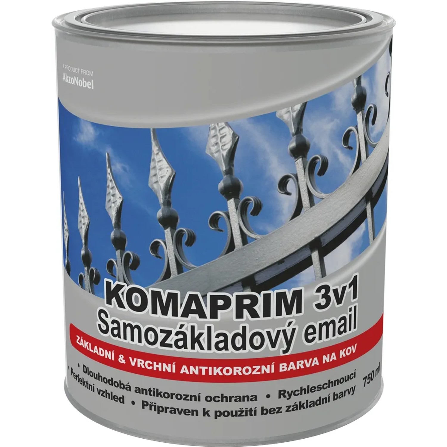 E-shop Dulux Antikorózna farba na kovy KOMAPRIM 3v1 PROFI tmavo hnedá 0,75 l
