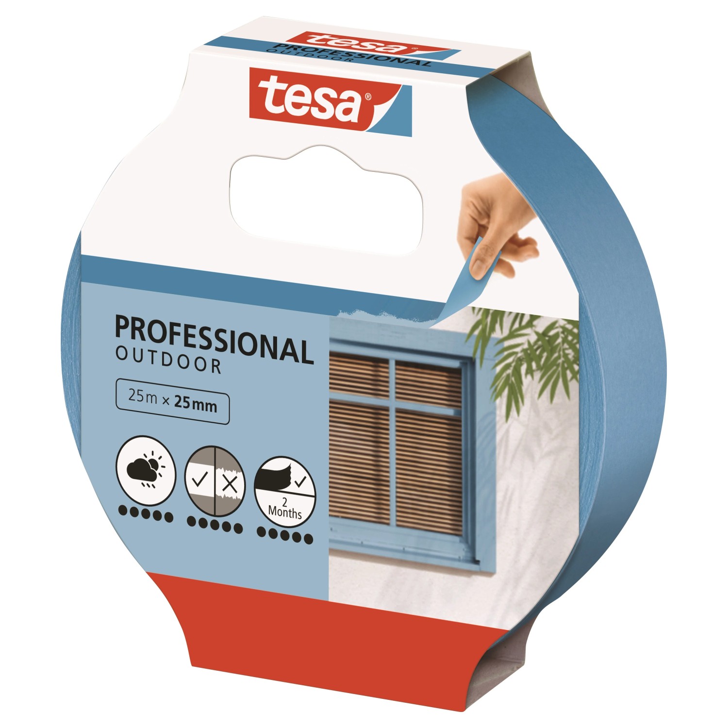 E-shop tesa Maskovacia páska Professional OUTDOOR do exteriéru, 25 m x 25 mm