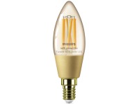 Philips Smart LED žiarovka Filament E14 C35, 4,9W, 370lm, 2000-5000K, jantárová