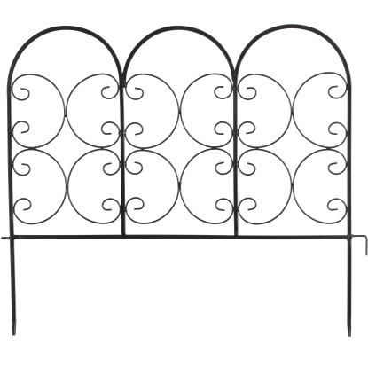 Mica Decorations Dekoratívny plot ornamenty a 3 oblúky, čierna, 56,5 x 48 cm