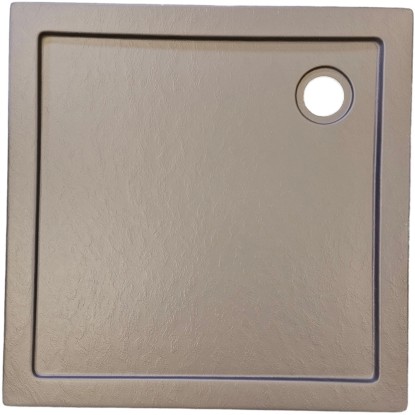 SANOTECHNIK Hranatá sprchová vanička s kamenným efektom sivá 90 x 90 x 4 cm