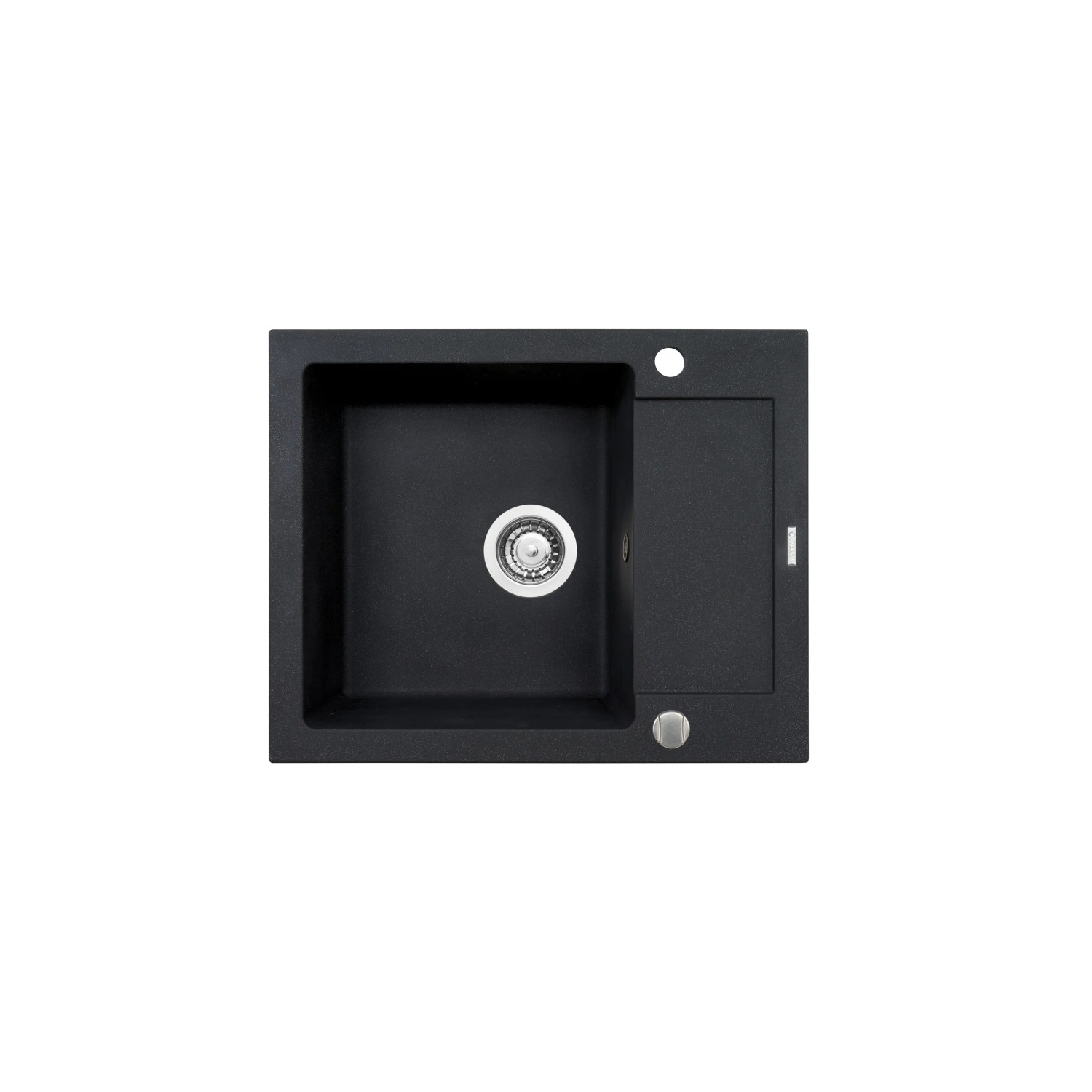 E-shop Pyramis Granitový drez s odkvapkávačom Mido 1B 1D, black, 62 x 50 cm