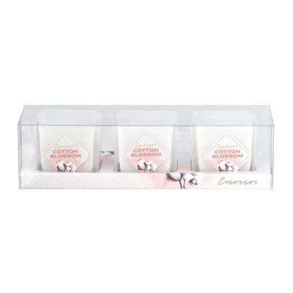 Emocio Vonná sviečka v skle Cotton Blossom 51 x 51 x 52 mm, 3 ks