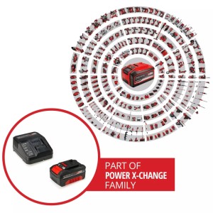 Štartovacia súprava Einhell Power X-Change: 18 V 4 Ah batéria a nabíjačka pre elektrické náradie.