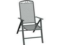 VLC Skladacia záhradná stolička Sacramento sivá 84/112 x 65/108 x 60 cm