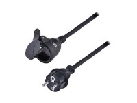 Solight Predlžovací prívod IP44, 1 zásuvka, 3x1,5mm2, čierna, 30 m