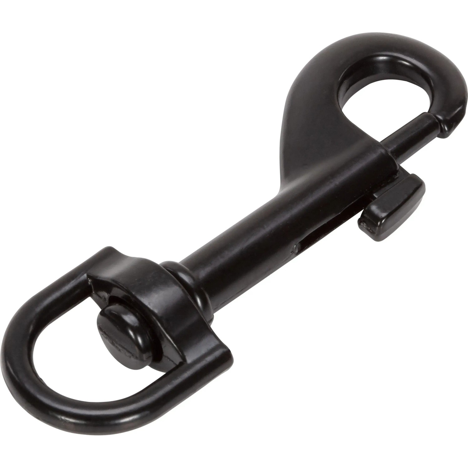 E-shop LUX-TOOLS Karabinka so svorníkom, čierna, plastový plášť, 65 x 18 mm