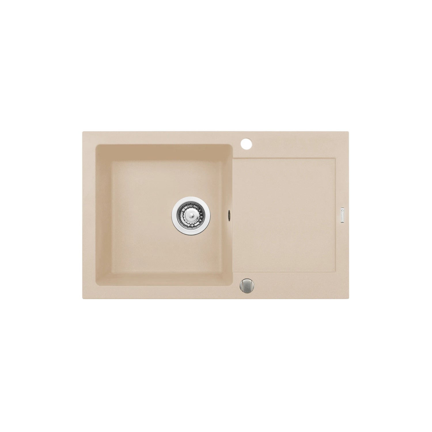 E-shop Pyramis Granitový drez s odkvapkávačom Mido 1B 1D, sand beige, 79 x 50 cm