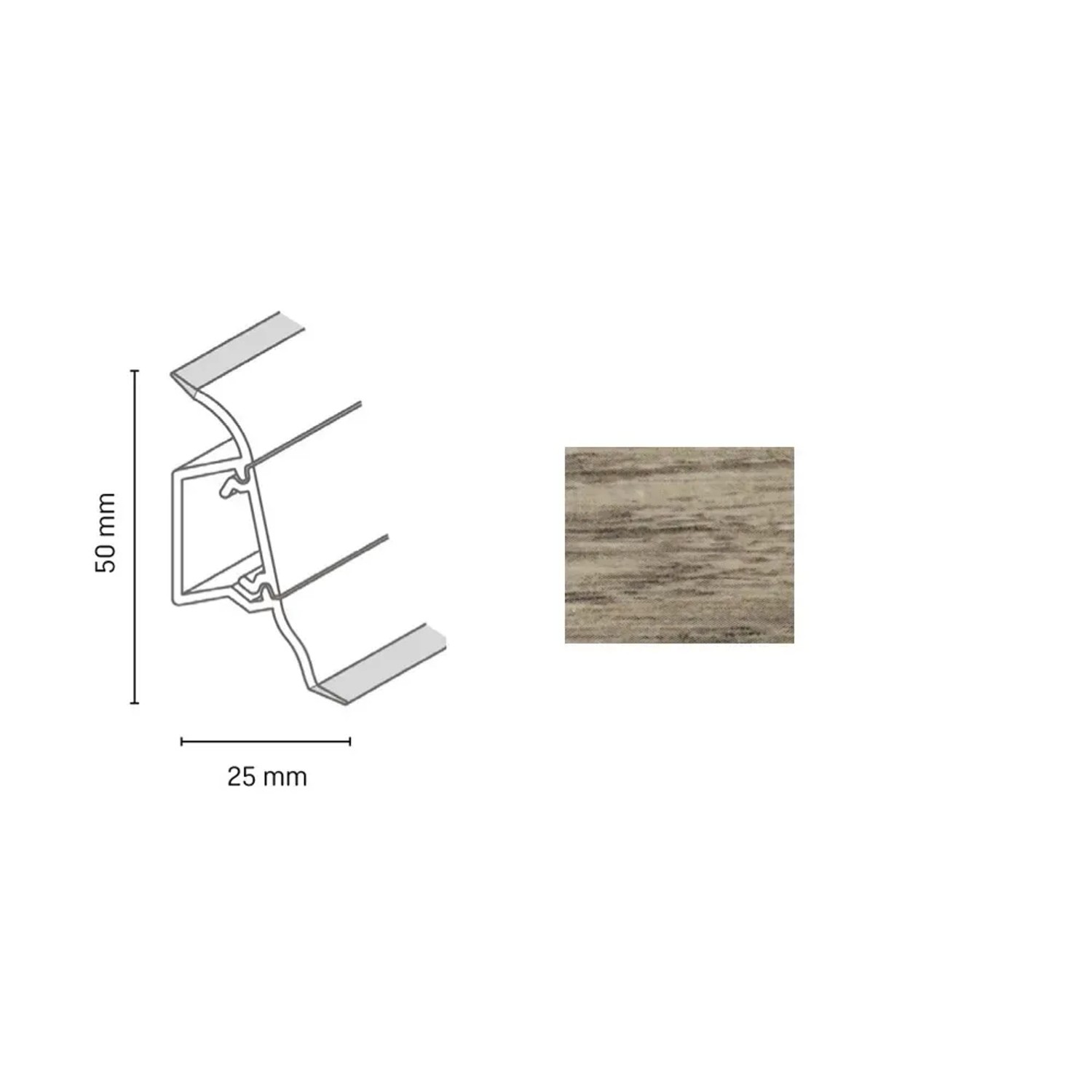 E-shop Döllken Profiles Lišta SLK 50 2144 borovica abružská 50 x 25 x 2500 mm