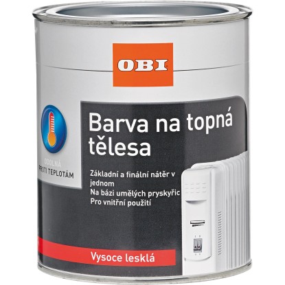 OBI Farba na vykurovacie telesá vysoko lesklá biela 750 ml