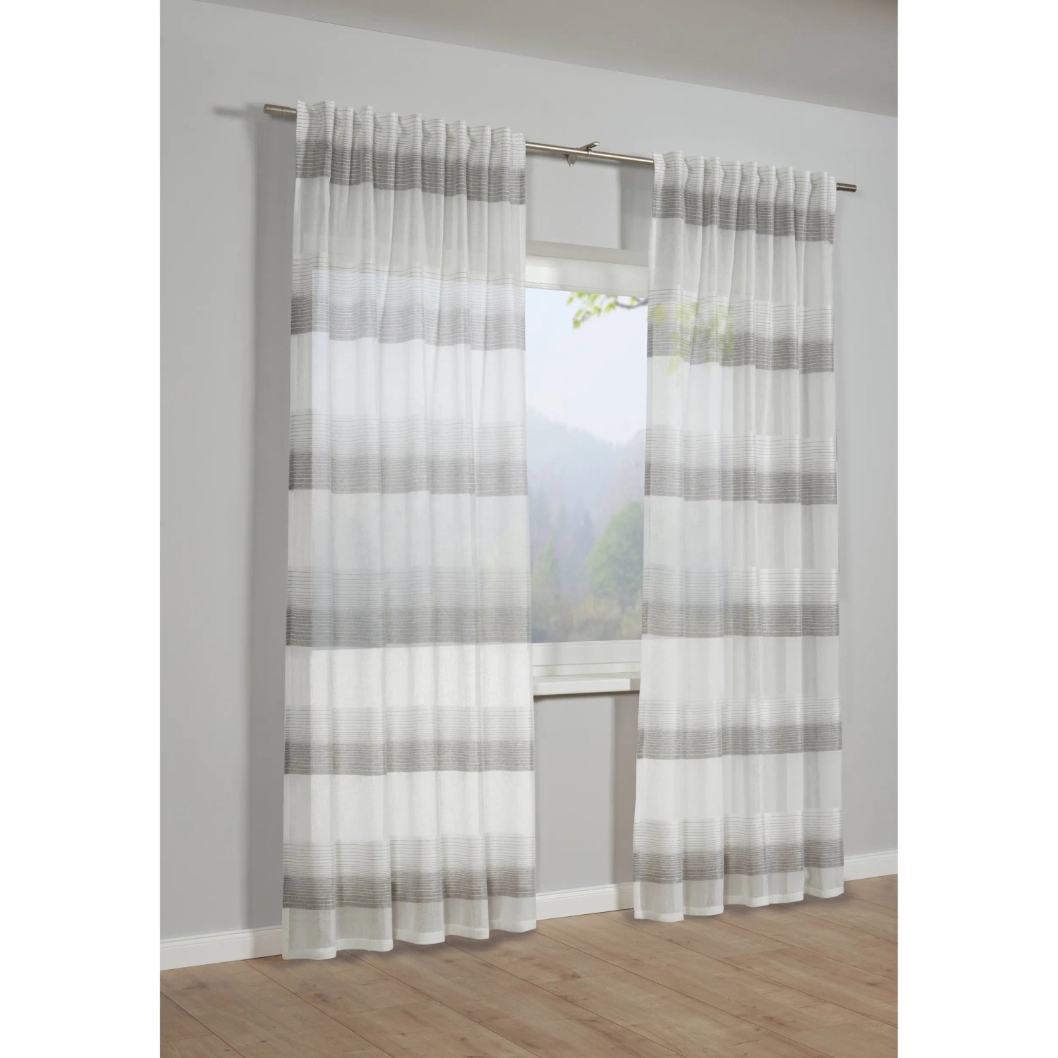 E-shop Bennetti Záves so skrytými pútkami, Etamin, sivý, 245 x 140 cm