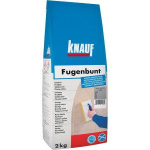 Knauf Fugenbunt Sivá škárovacia hmota, 2 kg balenie na škárovanie dlaždíc a kameňa.