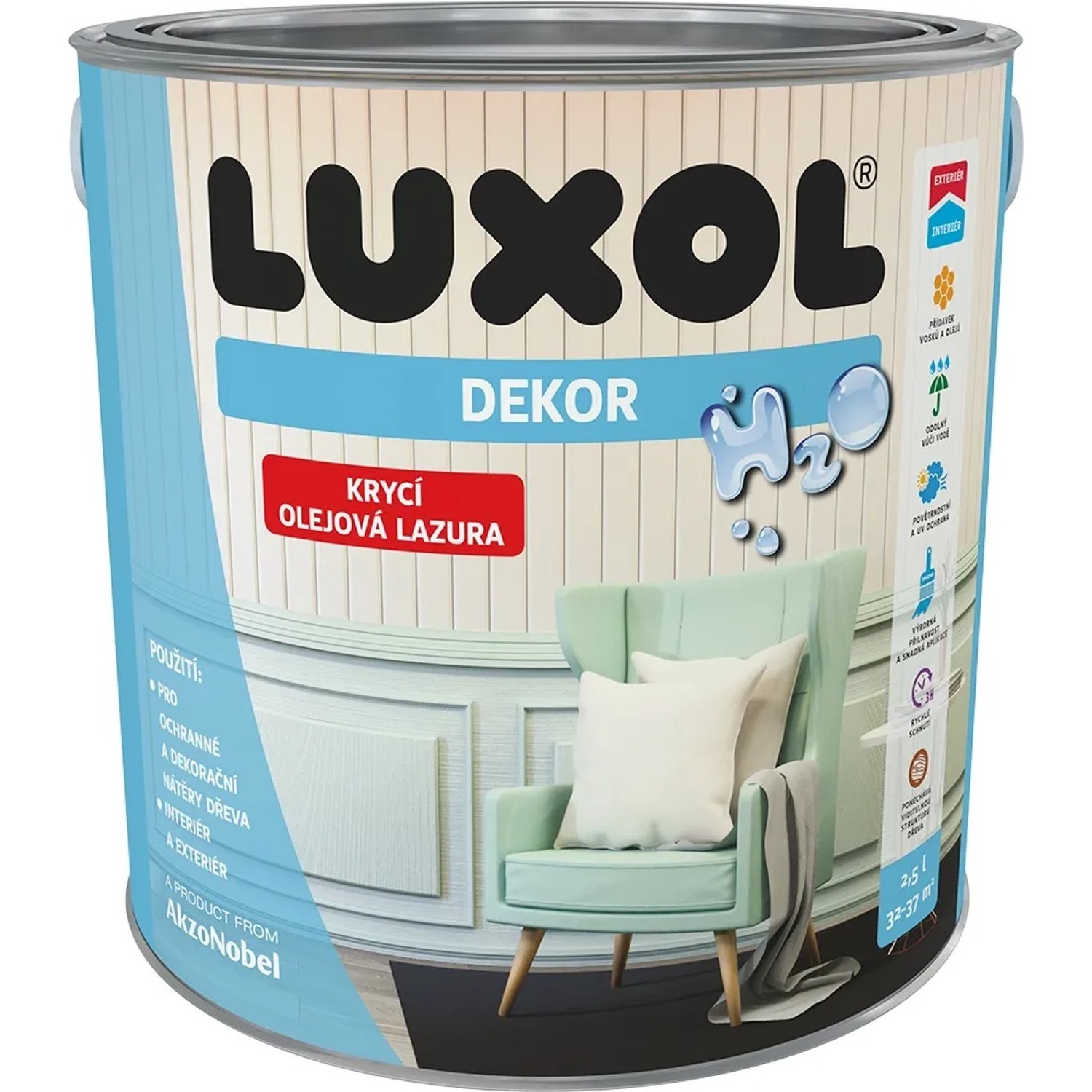 E-shop LUXOL Krycia olejová lazúra DEKOR škandinávska biela 2,5 l
